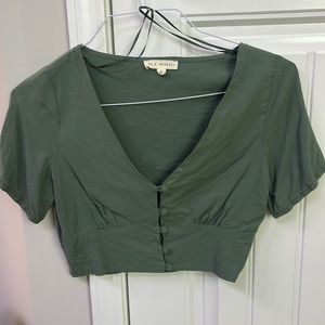 Green summer crop top